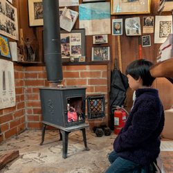 Henry Miller Memorial Library - Small wood burning stove inside
