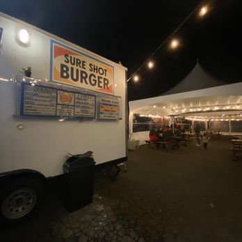Sure Shot Burger - Cart and seating area - American Near Me - Portland, Oregon Sure Shot Burger - Cart and seating area - American Near Me - Portland, Oregon