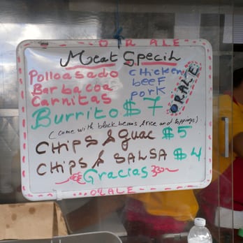 District Taco - The menu. They take credit cards, but make no guarantees about getting your order right. - Mexican Near Me - Arlington, Virginia