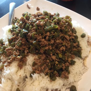 101 Noodle Express - The very sad and old green beans served over rice... DO NOT ORDER THIS - Chinese Near Me - Alhambra, California