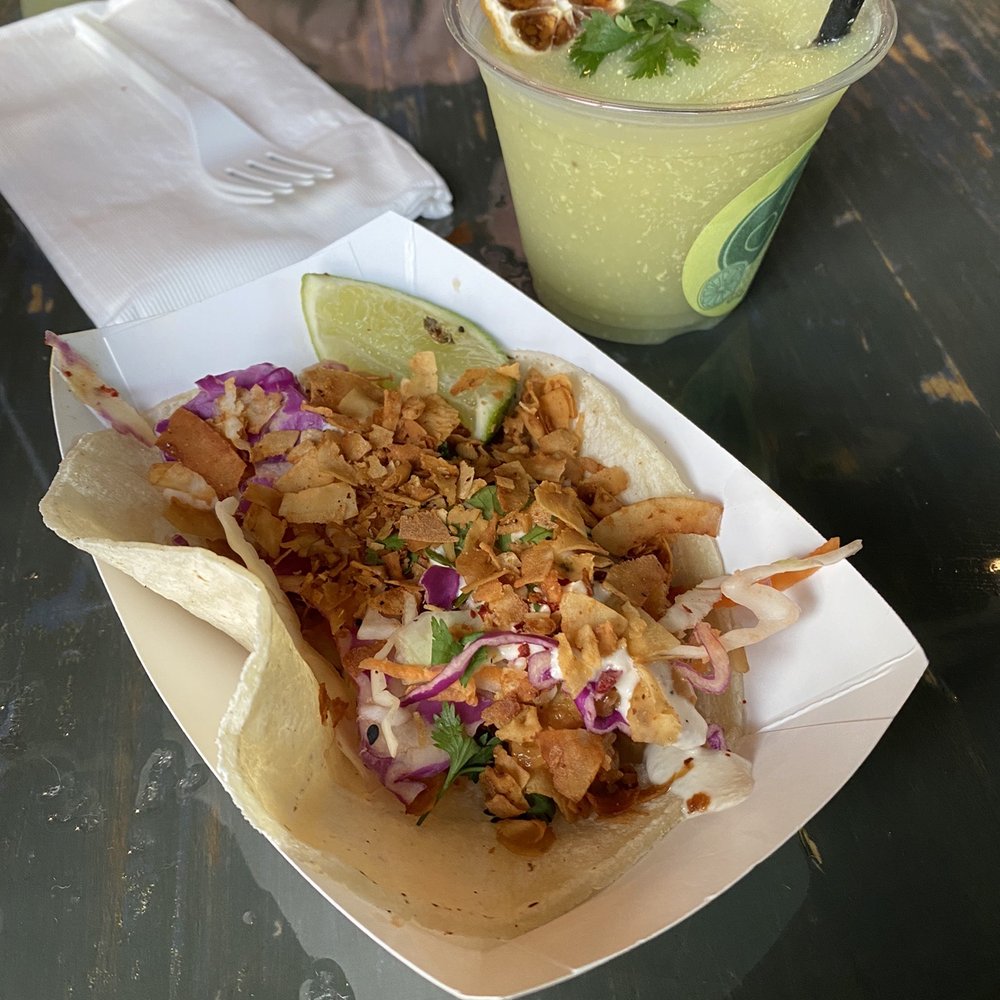 Avo - Thai tofu taco + small AVOcado Margarita = $11 - Cocktail Bars Near Me - Nashville, Tennessee