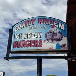 Exterior outside entrance of Dairy Kreem - The outside sign. - Elkhart, Kansas Exterior outside entrance of Dairy Kreem - The outside sign. - Elkhart, Kansas