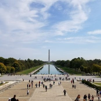 National Mall - Washington Monument from the Lincoln Memorial steps - Landmarks & Historical Buildings Near Me - Washington, DC, District of Columbia