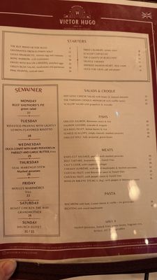 Menu photo 3 Le Victor Hugo Paris, 75 Menu photo 3 Le Victor Hugo Paris, 75
