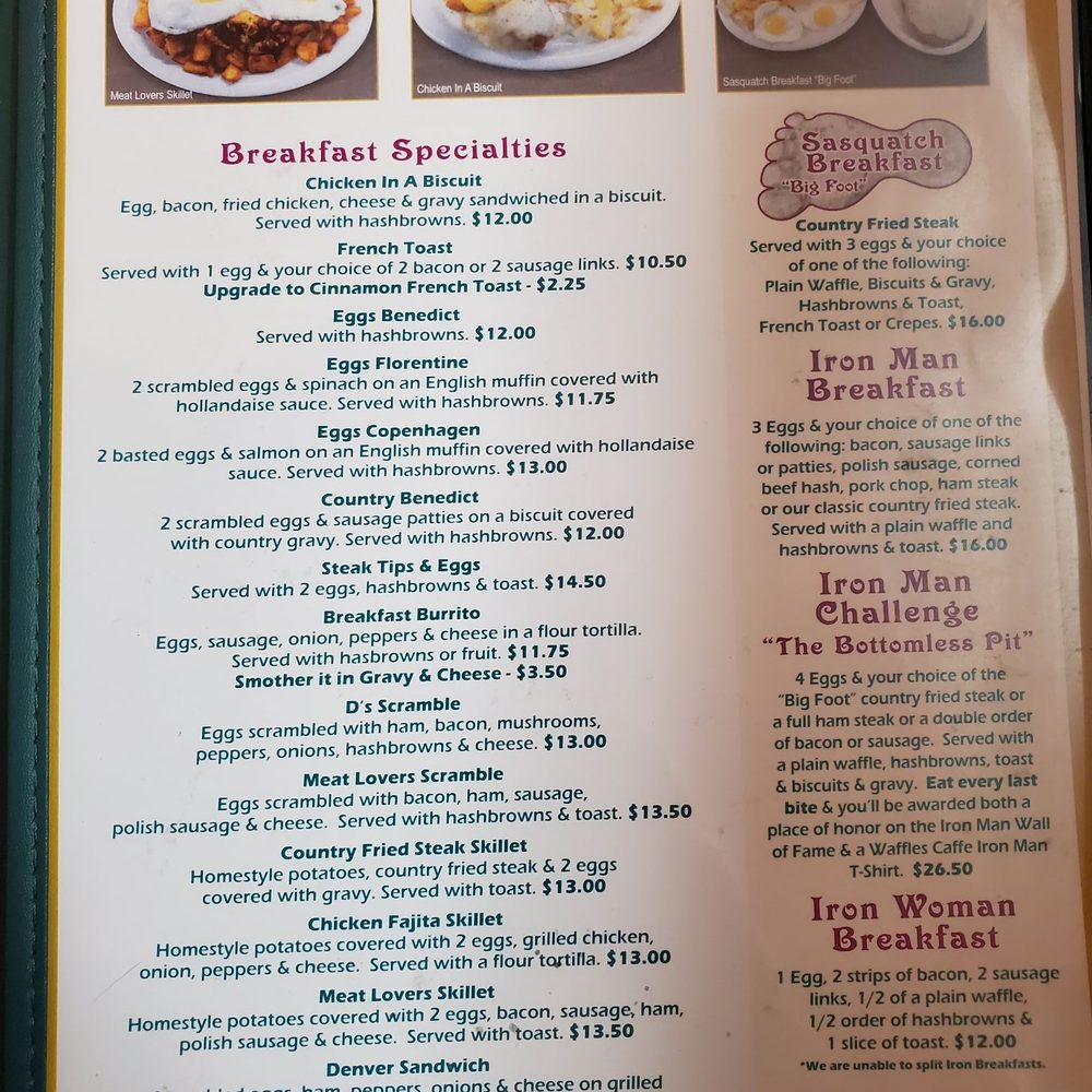 Waffles Caffe - Breakfast specialties menu - Breakfast & Brunch Near Me - Yakima, Washington