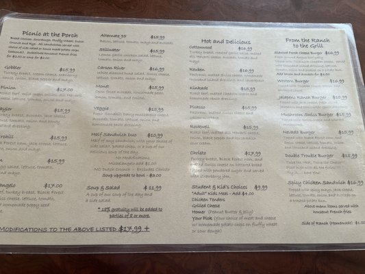 Menu photo 3 The Slanted Porch Fallon, NV