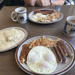 Fisherman's Breakfast and German Sausage with Eggs.