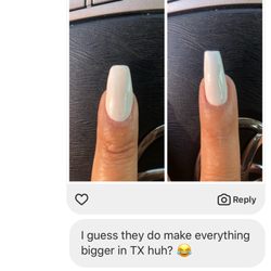 Venecian Nails & Spa - The finger nail to the left is the one he fixed. The lack of quality of technique is so evident even with just a simple white nail polish.