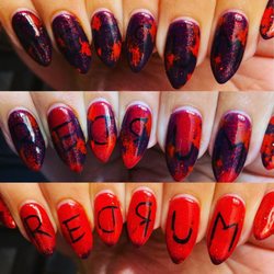 Prolific Epiphany - Nail Art Studio - Color changing redrum nails for halloween.