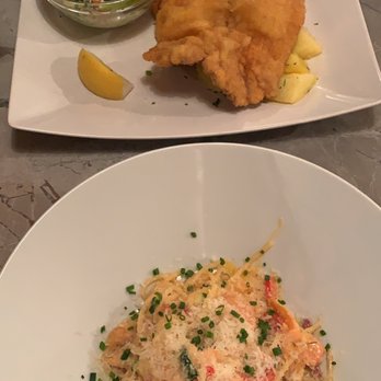 Cafe Polreich - Pork schnitzel and salmon noodles - Modern European Near Me - Hallstatt, 4