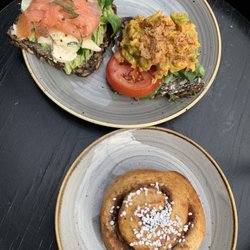 ScandiKitchen - Open faced sandwiches and cinnamon bun
