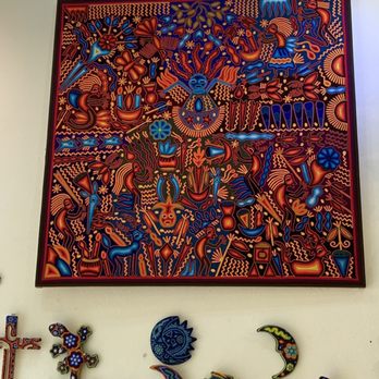 Tierra Huichol - Malecón - Yarn wall art on board. - Art Galleries Near Me - Puerto Vallarta, JAL Tierra Huichol - Malecón - Yarn wall art on board. - Art Galleries Near Me - Puerto Vallarta, JAL