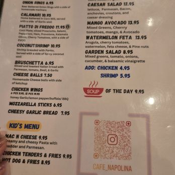 Cafe Napolina - Menu - Pizza Near Me - Concord, California