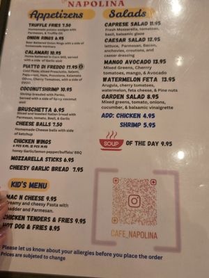 Menu photo 3 Cafe Napolina Concord, CA