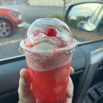 Trackers Ice Cream & Confections - August Special: Shirley Temple Float - Chocolatiers & Shops Near Me - Scituate, Rhode Island Trackers Ice Cream & Confections - August Special: Shirley Temple Float - Chocolatiers & Shops Near Me - Scituate, Rhode Island
