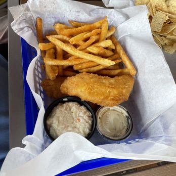 Cabana On the River - Fish and chips, probably from frozen . - American Near Me - Cincinnati, Ohio