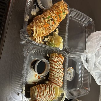 Thai Haru - Volcano Roll and crunchy Spicy Tuna Roll I didn't care much for this one. - Sushi Bars Near Me - West Palm Beach, Florida Thai Haru - Volcano Roll and crunchy Spicy Tuna Roll I didn't care much for this one. - Sushi Bars Near Me - West Palm Beach, Florida
