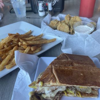 The Lazy Lizard - Cubana sandwich, fries, and deep fried pickles - Bars Near Me - Hernando Beach, Florida