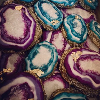 Cup My Cakez - Geode cookies, my camera couldn't quite pick up the coarse sugar center, which really gave it the geode effect. - Desserts Near Me