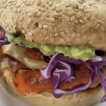 Spacecat V-stro - Veggie Burger with Carrot Bacon - Comfort Food Near Me - Ferndale, Michigan