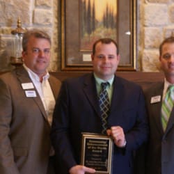 Providence Animal Hospital and Pet Resort - Dr. Hollis accepting Mt. Juliet Chamber of Commerce Community Enhancement Award