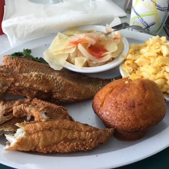 Jameson's - Fried Porgy dinner with mac ncheese, cabbage & cornbread - Southern Near Me - Neptune City, New Jersey