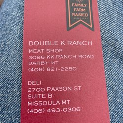 The Double K Ranch Meat Shop - Business card Double K Ranch