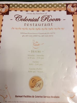 Menu photo 8 Colonial Room Sanford, FL Menu photo 8 Colonial Room Sanford, FL