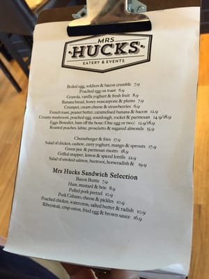 Menu photo 2 Mrs Hucks Christchurch, CAN Menu photo 2 Mrs Hucks Christchurch, CAN