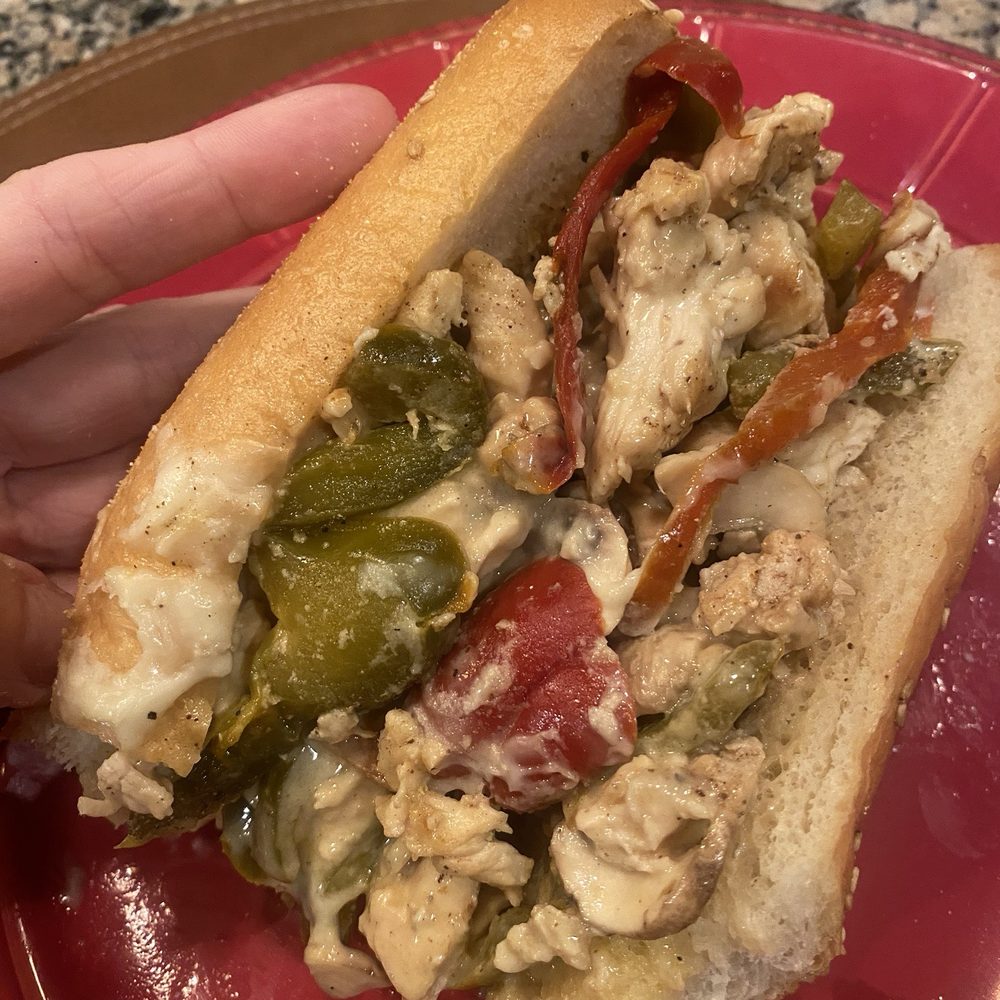 Peppino’s Pizza & Trattoria - Another excellent chicken cheesesteak with mushrooms and sweet peppers. - Pizza Near Me - Evesham, New Jersey Peppino’s Pizza & Trattoria - Another excellent chicken cheesesteak with mushrooms and sweet peppers. - Pizza Near Me - Evesham, New Jersey