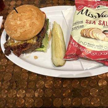 River Rock Roasting Co - Bacon cheeseburger with a gluten free bun. - Coffee & Tea Near Me - La Verkin, Utah River Rock Roasting Co - Bacon cheeseburger with a gluten free bun. - Coffee & Tea Near Me - La Verkin, Utah
