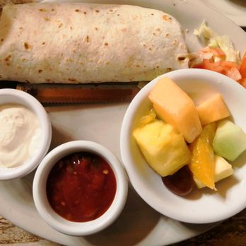 Sybil's Omelettes - Breakfast burrito (meat of choice, cheese, 3 eggs) with your choice of hash browns or fruit. - Breakfast & Brunch Near Me - Salem, Oregon Sybil's Omelettes - Breakfast burrito (meat of choice, cheese, 3 eggs) with your choice of hash browns or fruit. - Breakfast & Brunch Near Me - Salem, Oregon