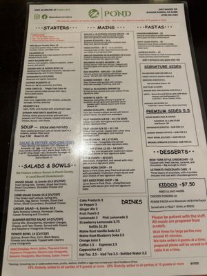 Menu photo 6 Pond Warner Robins, GA Menu photo 6 Pond Warner Robins, GA