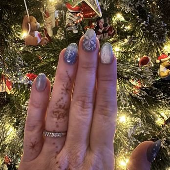 St Albert Nails - Ice blue snowflake nails designed by Jason - Nail Salons Near Me - St. Albert, Alberta St Albert Nails - Ice blue snowflake nails designed by Jason - Nail Salons Near Me - St. Albert, Alberta