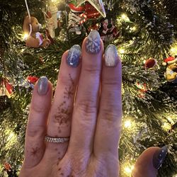 St Albert Nails - Ice blue snowflake nails designed by Jason