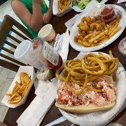 Doug's Seafood - Lobster rolls, onion rings, kids fish, scallop Cesar salad, shrimp basket, clam chowder