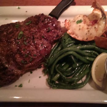 Pappas Seafood House - Angus beef ribeye with grilled lobster tail. The ribeye was so good I didn't need steak sauce! - Seafood Near Me - Webster, Texas