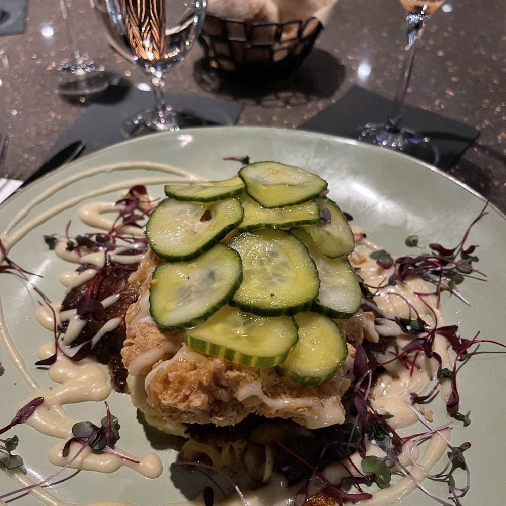 SURV Restaurant - Chicken and Waffles. Unique and delicious.  Crispy chicken on a bed of Mac and cheese. - Wine Bars Near Me - Easton, Pennsylvania