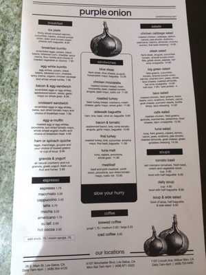 Menu photo 5 Purple Onion Cafe Los Gatos, CA