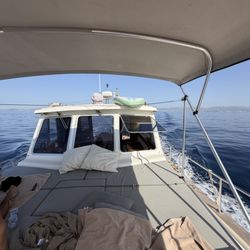 Sail trip Mallorca - Front of boat to lay out and chill, covered from the sun.