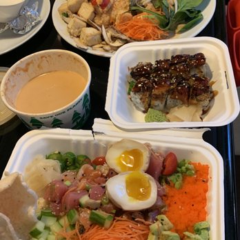 Abhi - Poke bowl w added ramen egg, Electric Eel roll and Bangkok Penang curry w tofu +added veggies. - Sushi Bars Near Me - Mountain Brook, Alabama Abhi - Poke bowl w added ramen egg, Electric Eel roll and Bangkok Penang curry w tofu +added veggies. - Sushi Bars Near Me - Mountain Brook, Alabama