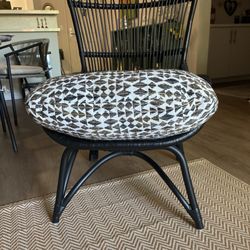 Threads - Cushion is too puffy- hides the arms of the chair. Rattan chairs look best with firm, foam cushion because of their structure and design.