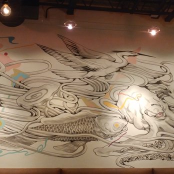 DOMU - Awesome mural in the dining room - Ramen Near Me - Orlando, Florida DOMU - Awesome mural in the dining room - Ramen Near Me - Orlando, Florida