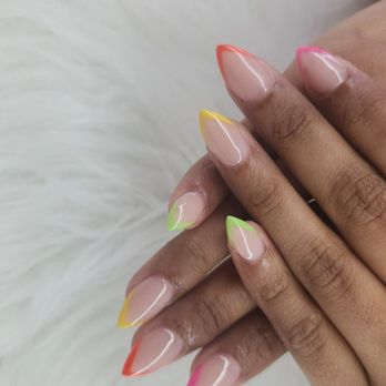 Golden Nails & Spa - 90s Neon short sharp coffin tips - Nail Salons Near Me - La Mesa, California Golden Nails & Spa - 90s Neon short sharp coffin tips - Nail Salons Near Me - La Mesa, California