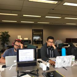 Gibson D. Lewis Health Science Library - 4th floor (quiet floor) with my homies. We're studying hard for the USMLE Step 1 exam or are we hardly studying? Good study vibes only.