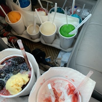 Brain Freeze Snowballs - lots of snowballs! Please excuse the dirty car! - Shaved Snow Near Me - Broussard, Louisiana