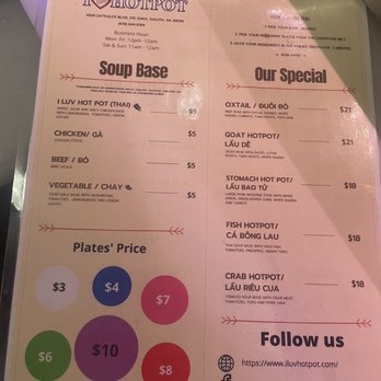 I Luv Hot Pot - Menu - Hot Pot Near Me - Duluth, Georgia