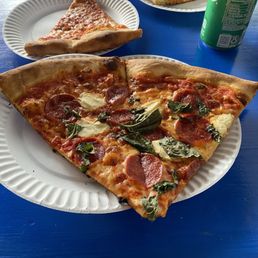 My favorite; no longer offered by-the-slice and cheese in the back.
