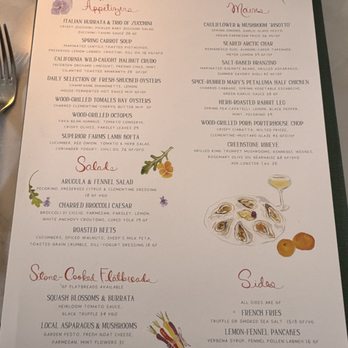 Clementine - Menu 4/27/26 - Mediterranean Near Me - Yountville, California