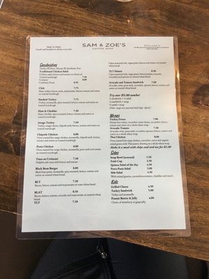 Menu photo 2 Sam & Zoe's Nashville, TN Menu photo 2 Sam & Zoe's Nashville, TN